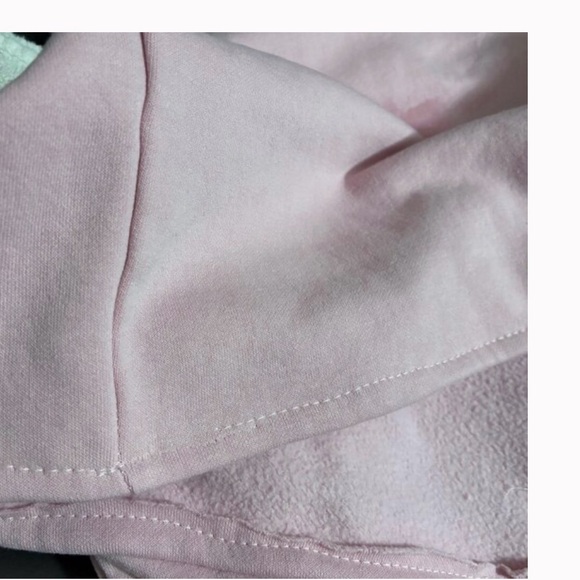 Aritzia TNA Pink Cropped Sweatshirt - Cozy Fleece Crewneck Pullover Size Small - Picture 6 of 7